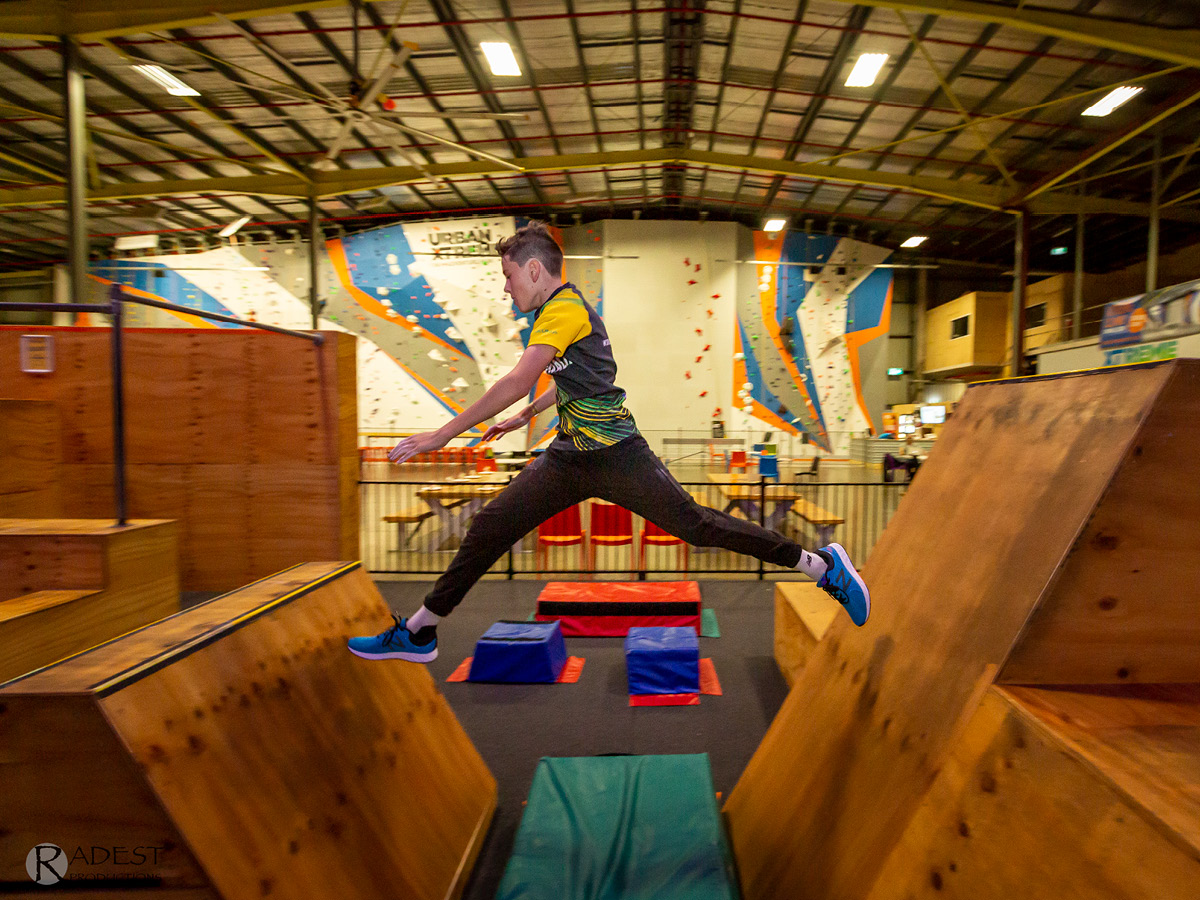 Teenage Boy in Parkour