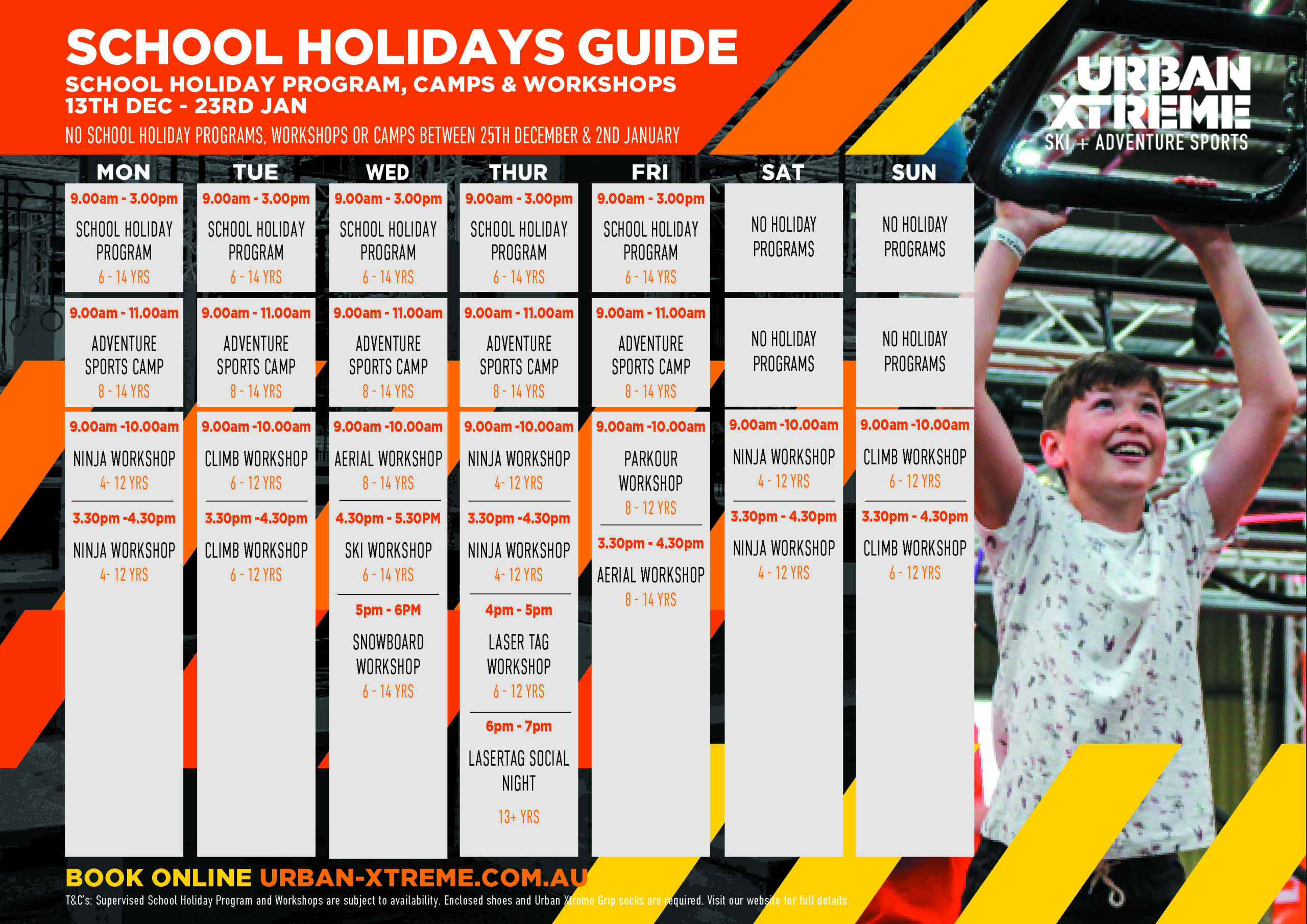 Browse the latest UX School Holiday Events Guide